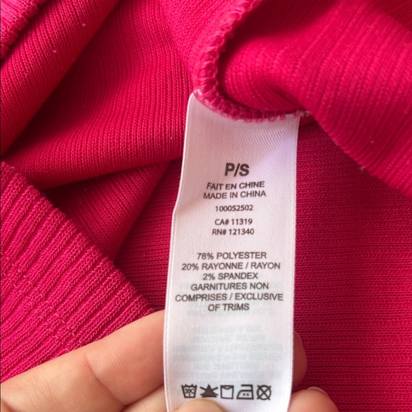 Dynamite Fuchsia Ribbed Long Sleeve Dress - Size S - Picture 3 of 6